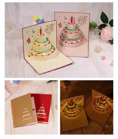 3D LED Music Birthday Cards - Pop-Up Greeting Card with Lights & Sound