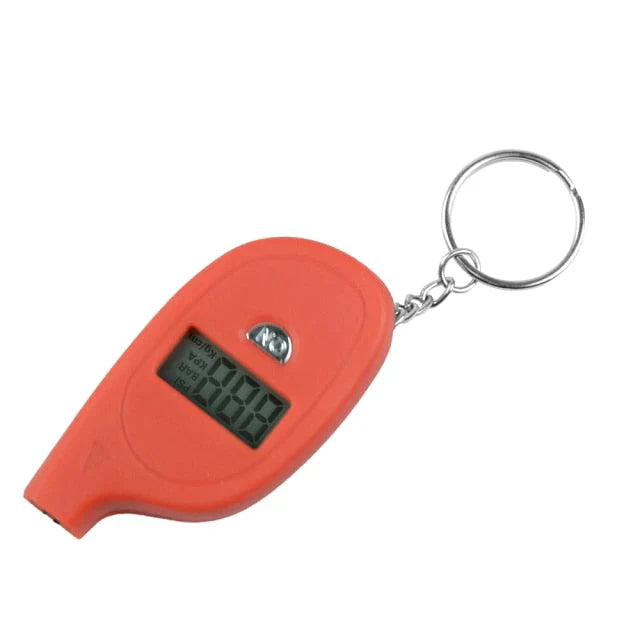 Portable Digital Car Tire Pressure Tester Keychain - Mini LCD Tire Gauge