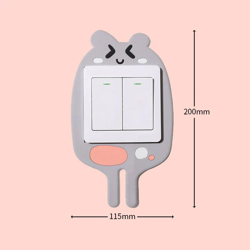 3D Luminous Cartoon Hook Outlet Sticker - Glow in Dark Wall Decal