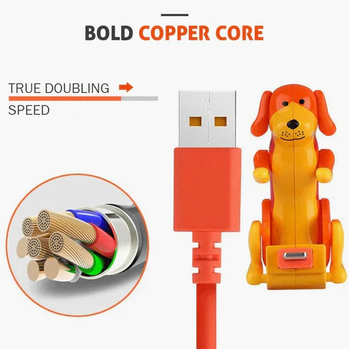 Mini Humpy Dog Charging Cable – Funny Hip-Swinging USB Cable for iPhone, Type-C & Micro USB