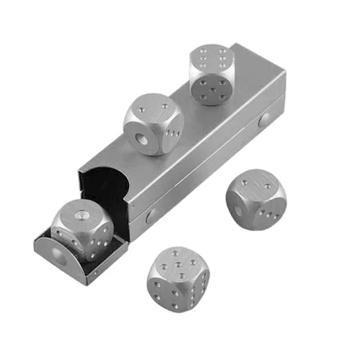5pcs Aluminum Alloy Metal Dice Set - Premium Gaming Dice with Case