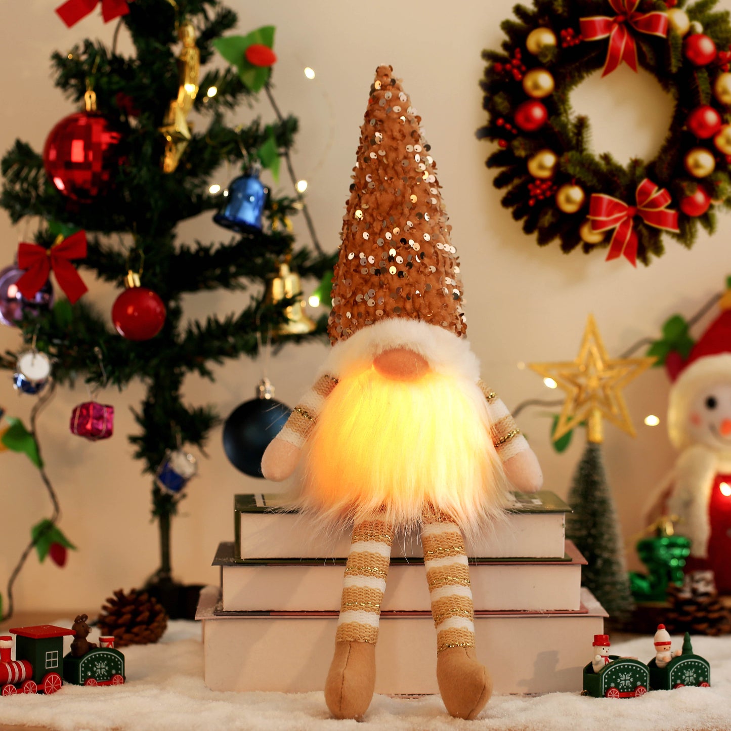 Christmas Gnome Elf Doll - 30cm LED Light Holiday Decoration