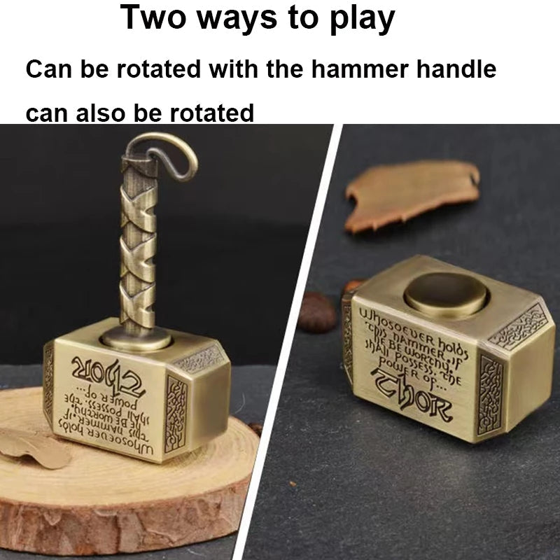 Thor's Hammer Fidget Spinner – Mjolnir Metal Hand Spinner Keychain | EDC Stress Relief Toy