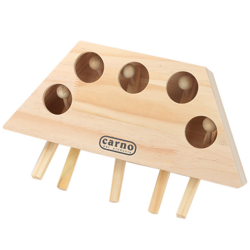 Cat Whack-a-Mole Interactive Toy - Wooden Puzzle Game for Cats