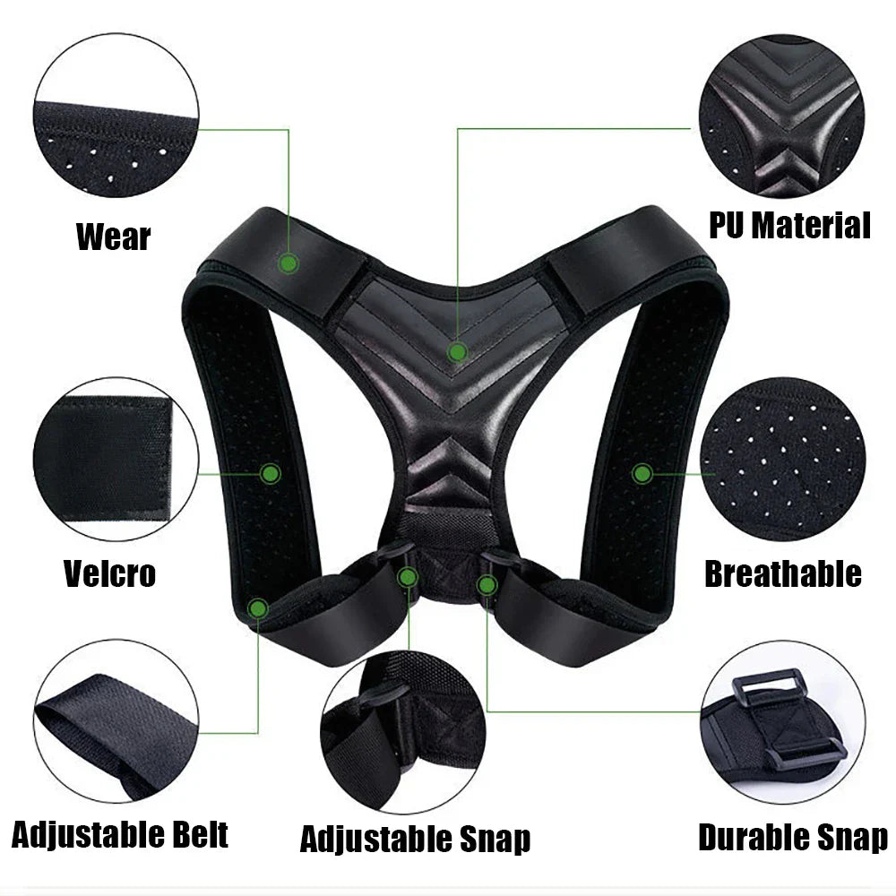Adjustable Back & Neck Support Brace – Ergonomic Posture Training Belt for Men & Women