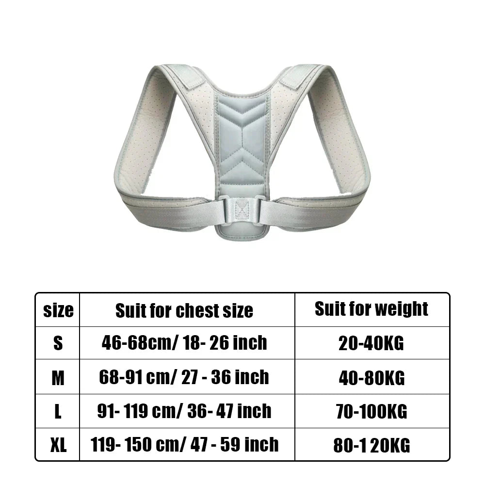 Adjustable Back & Neck Support Brace – Ergonomic Posture Training Belt for Men & Women