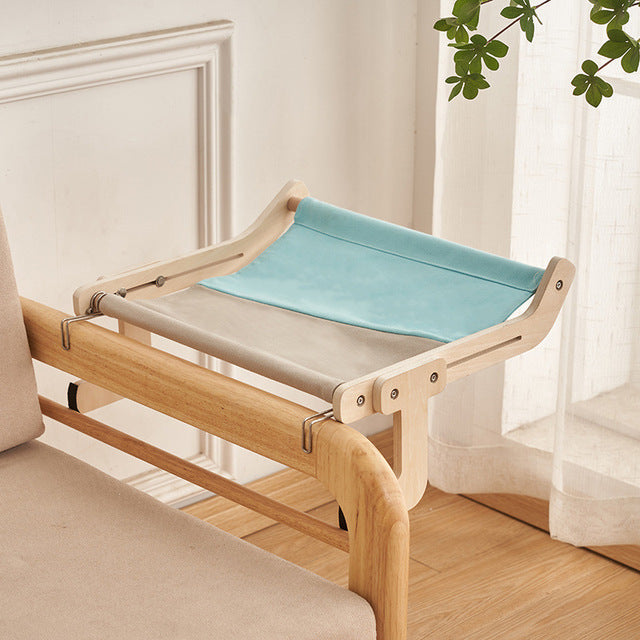 Cat Hanging Hammock Bed – Windowsill, Bedside & Chair Back Clip-On Cat Perch
