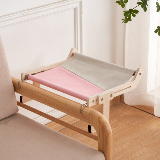 Cat Hanging Hammock Bed – Windowsill, Bedside & Chair Back Clip-On Cat Perch
