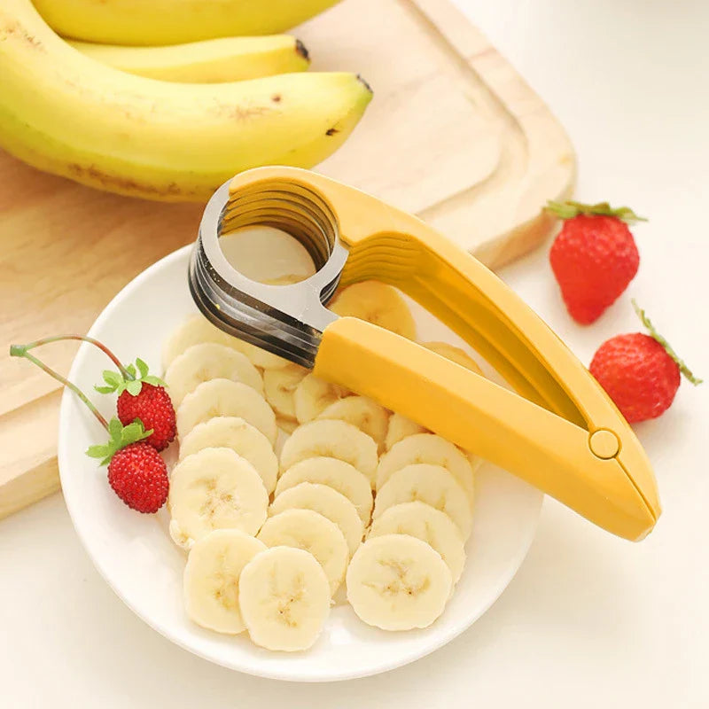 Stainless Steel Banana Slicer – Fruit, Vegetable & Sausage Cutter Kitchen Tool