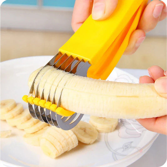 Stainless Steel Banana Slicer – Fruit, Vegetable & Sausage Cutter Kitchen Tool
