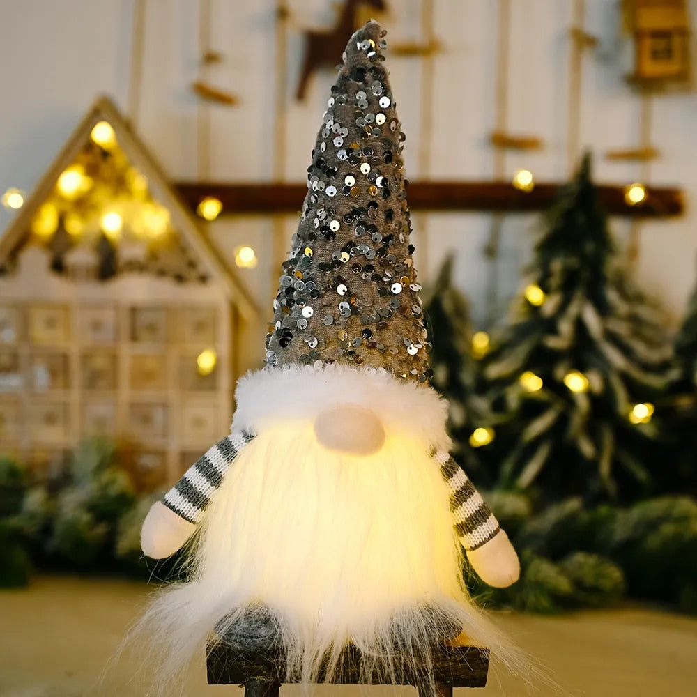 Christmas Gnome Elf Doll - 30cm LED Light Holiday Decoration