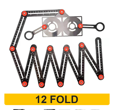 6-Sided Angle Finder Tool – Precision Measuring Ruler for DIY & Woodworking