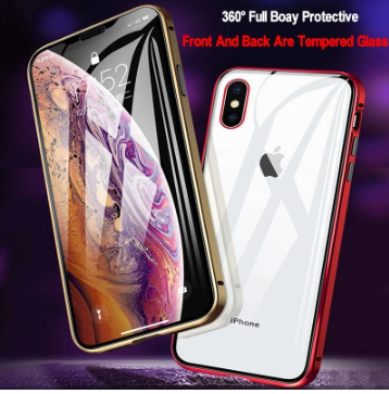360° Magnetic Adsorption Metal Case for iPhone – Full Body Protection