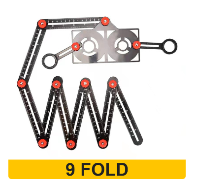 6-Sided Angle Finder Tool – Precision Measuring Ruler for DIY & Woodworking