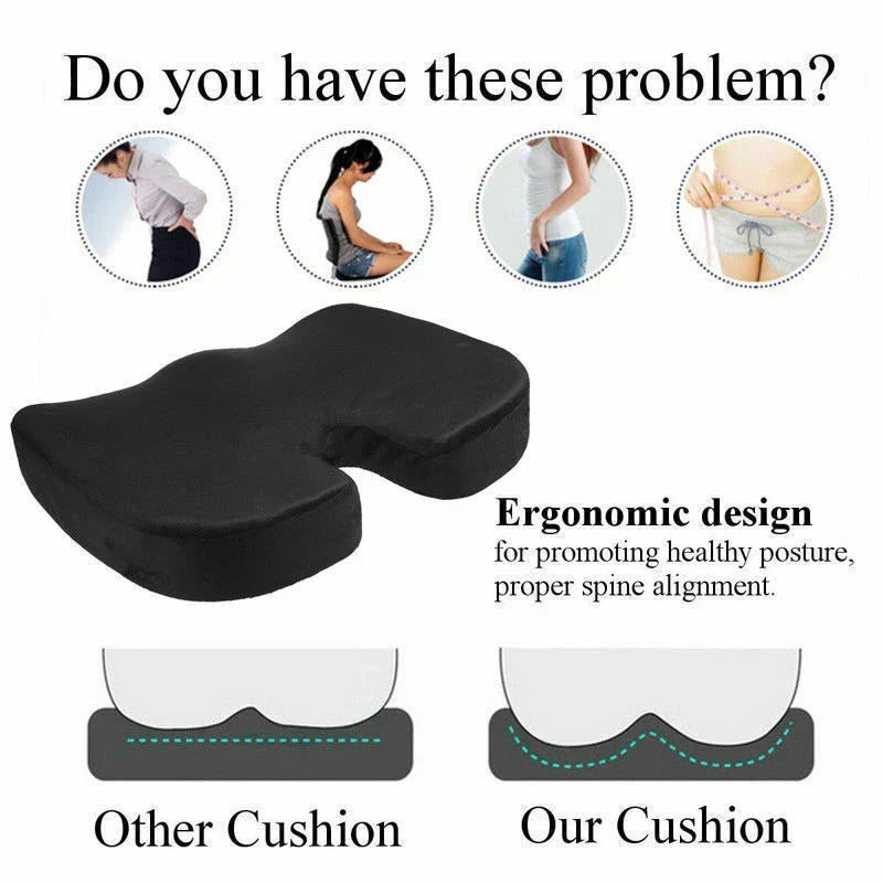 Ergonomic Memory Foam Seat Cushion – Comfort & Posture Support