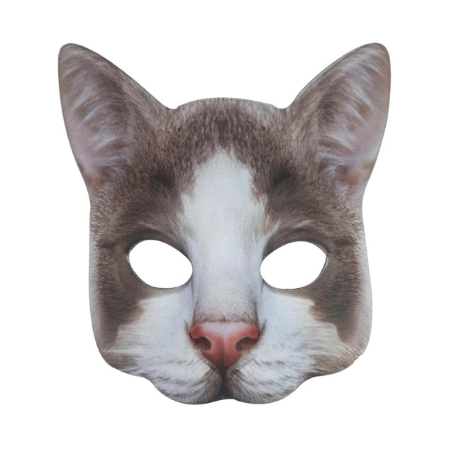 Lifelike Cat Half-Face Cosplay Mask – 9 Styles | Halloween, Masquerade & Party Costume Prop