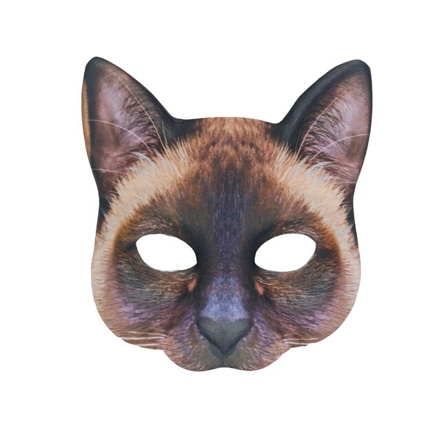 Lifelike Cat Half-Face Cosplay Mask – 9 Styles | Halloween, Masquerade & Party Costume Prop