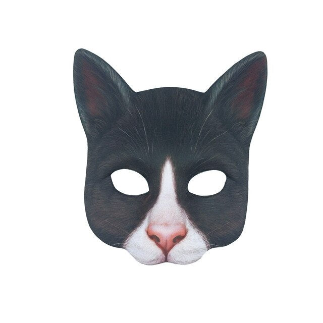 Lifelike Cat Half-Face Cosplay Mask – 9 Styles | Halloween, Masquerade & Party Costume Prop