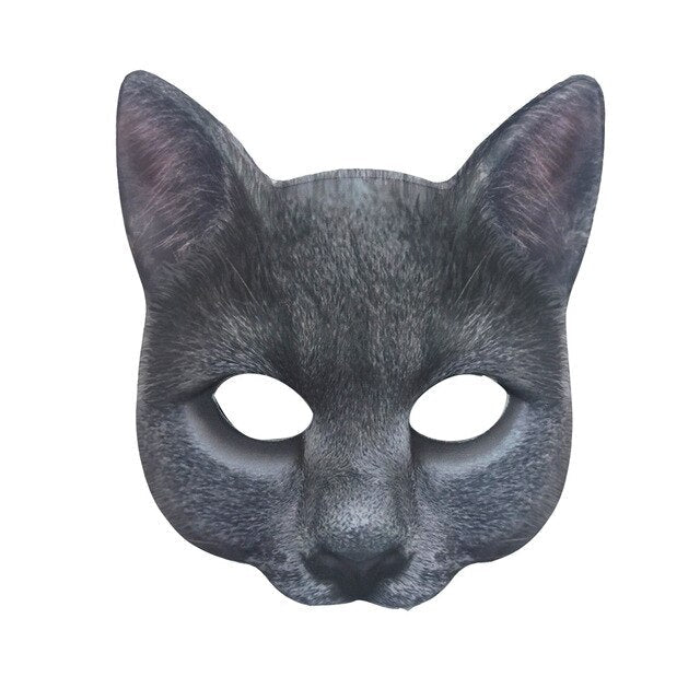 Lifelike Cat Half-Face Cosplay Mask – 9 Styles | Halloween, Masquerade & Party Costume Prop