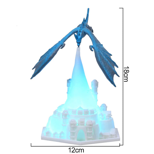 3D Printed Dragon Volcano Night Lamp – USB Rechargeable LED Breathing Light | Ice & Fire Dragon