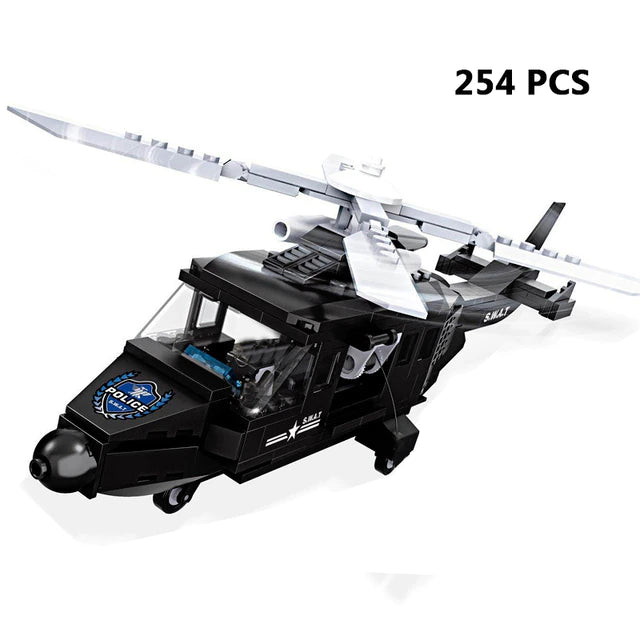City Police SWAT Building Blocks Set – Helicopter, Truck & Armoured Vehicle Construction Toy