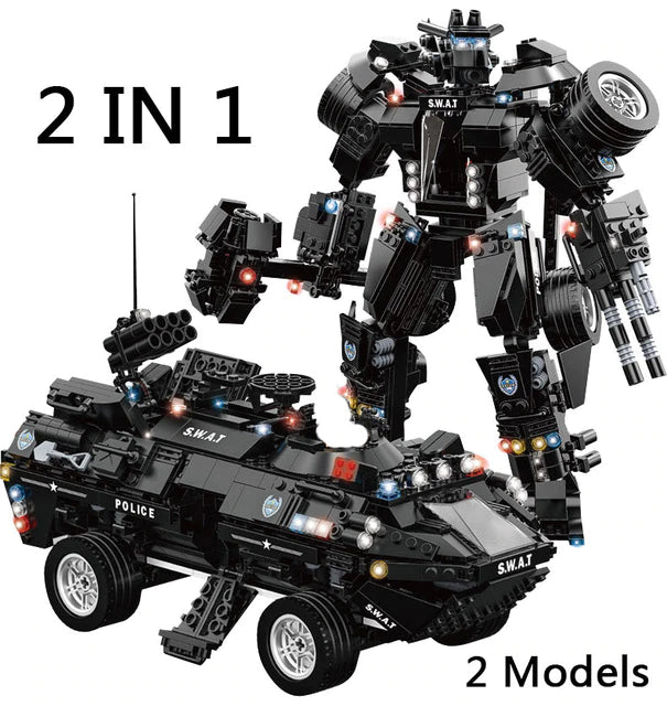 City Police SWAT Building Blocks Set – Helicopter, Truck & Armoured Vehicle Construction Toy