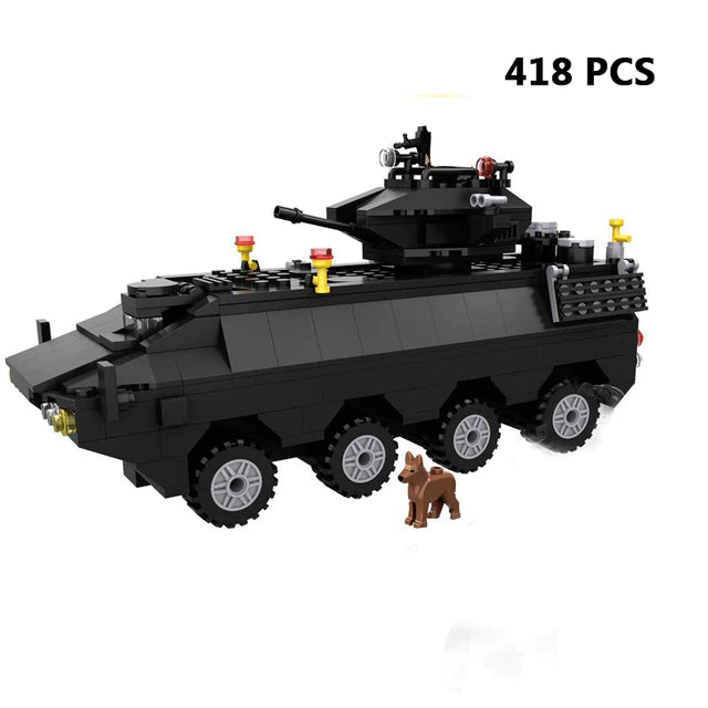City Police SWAT Building Blocks Set – Helicopter, Truck & Armoured Vehicle Construction Toy