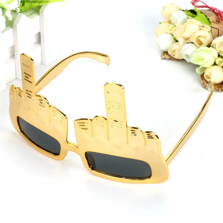 Funny Middle Finger Sunglasses – Novelty Party Props for Dance, Selfies & Performance