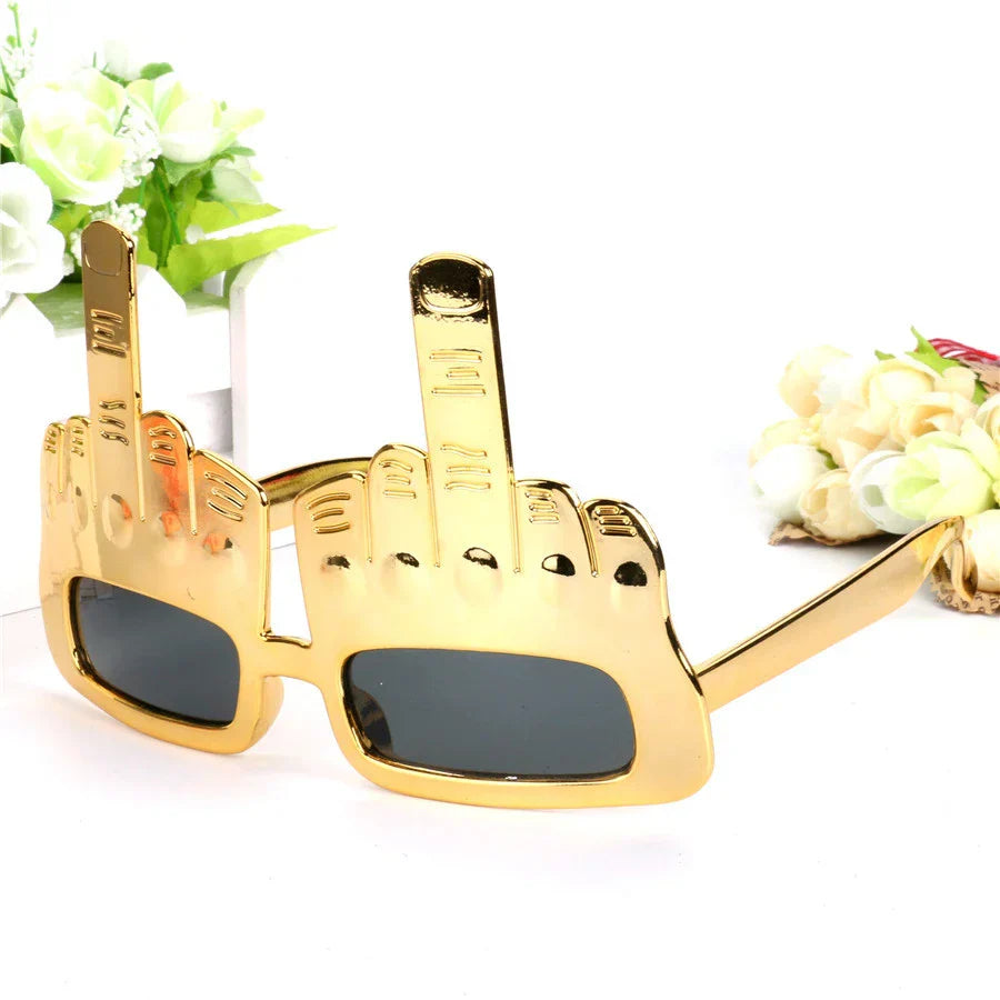 Funny Middle Finger Sunglasses – Novelty Party Props for Dance, Selfies & Performance