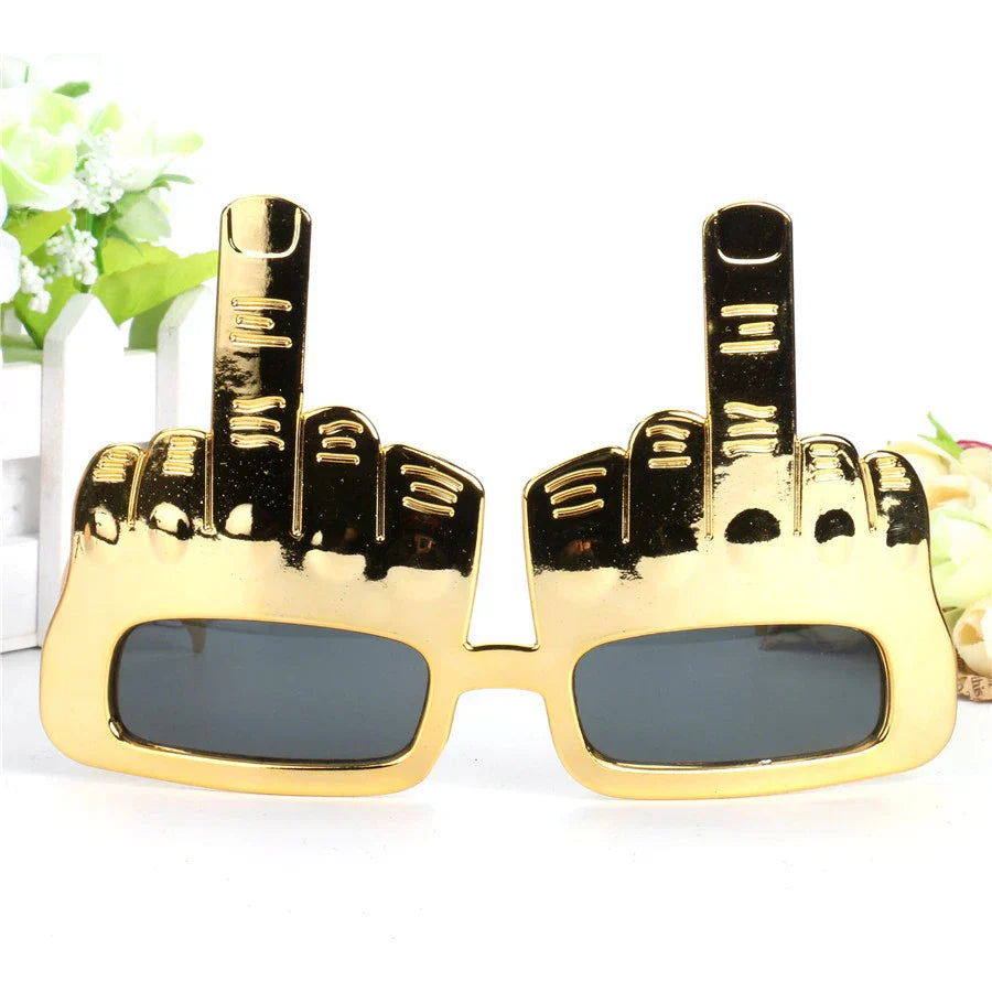 Funny Middle Finger Sunglasses – Novelty Party Props for Dance, Selfies & Performance