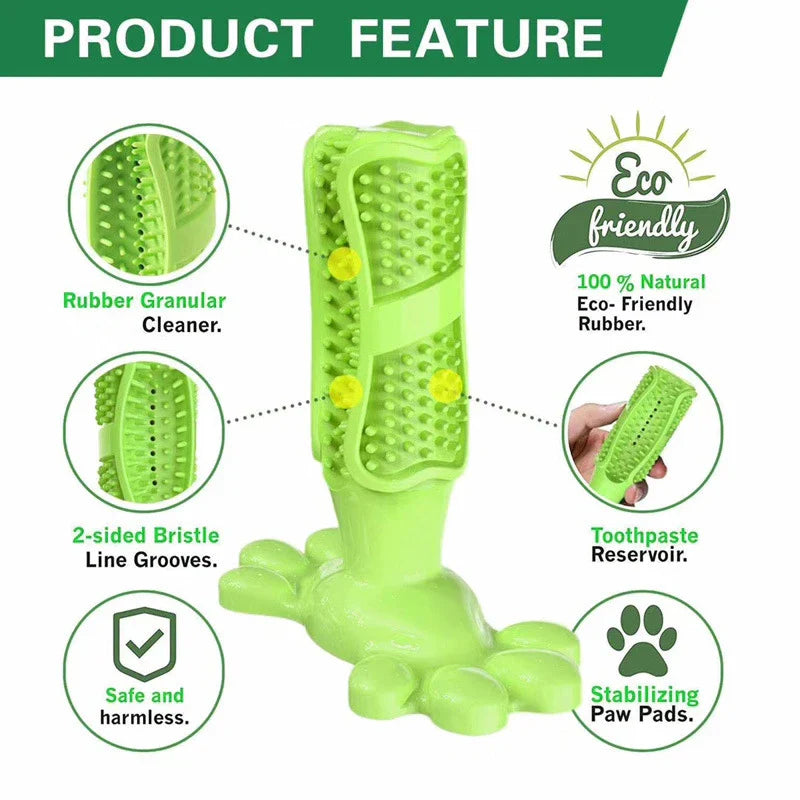 Dog Toothbrush Squeaky Chew Toy – Interactive Dental Cleaning Toy for Dogs