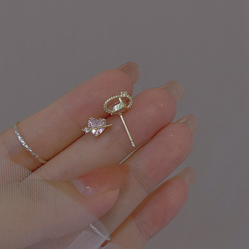 Star Moon Earrings - Cute Asymmetric Zircon Stud Earrings for Women