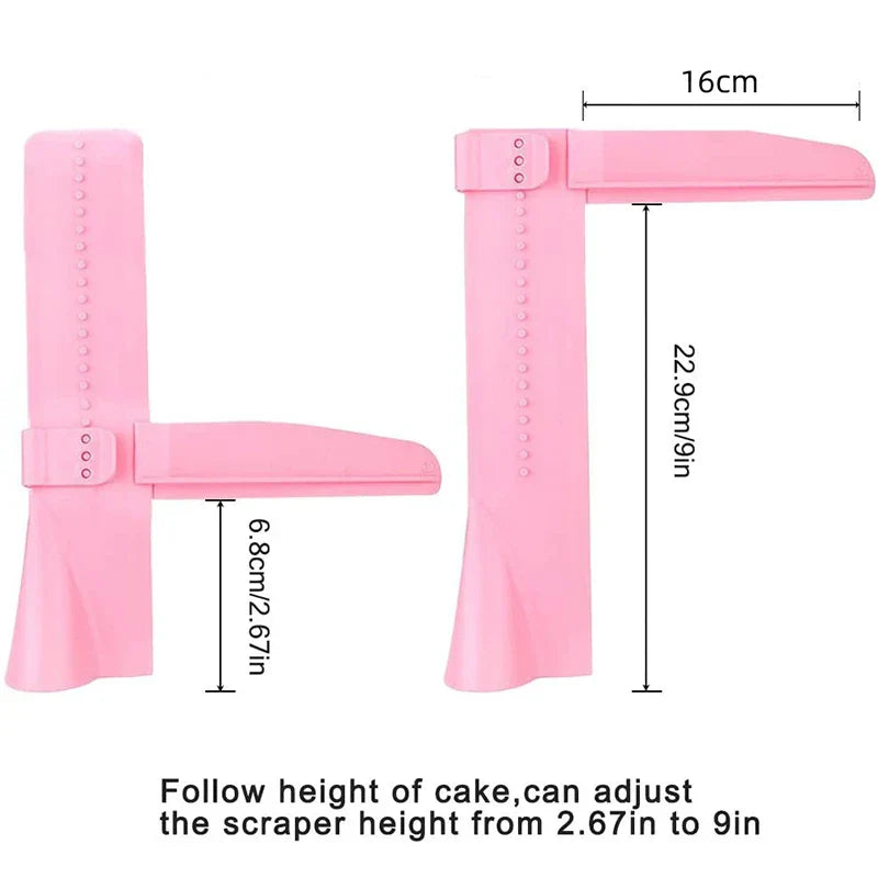Adjustable Cake Scraper & Fondant Smoother – DIY Cream Edge Decorating Tool