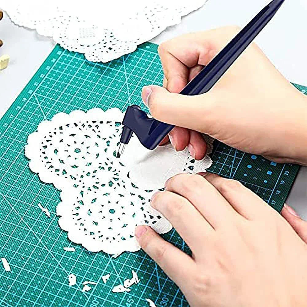 DIY Craft Cutting Tool with 360° Rotating Steel Blade – Precision Cutter for Paper, Fabric & More