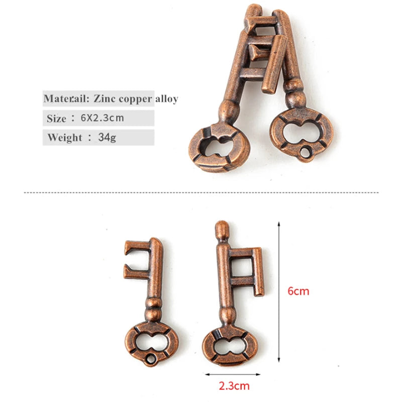 Metal Brain Teaser Key Lock Puzzle – Zinc Alloy IQ Game