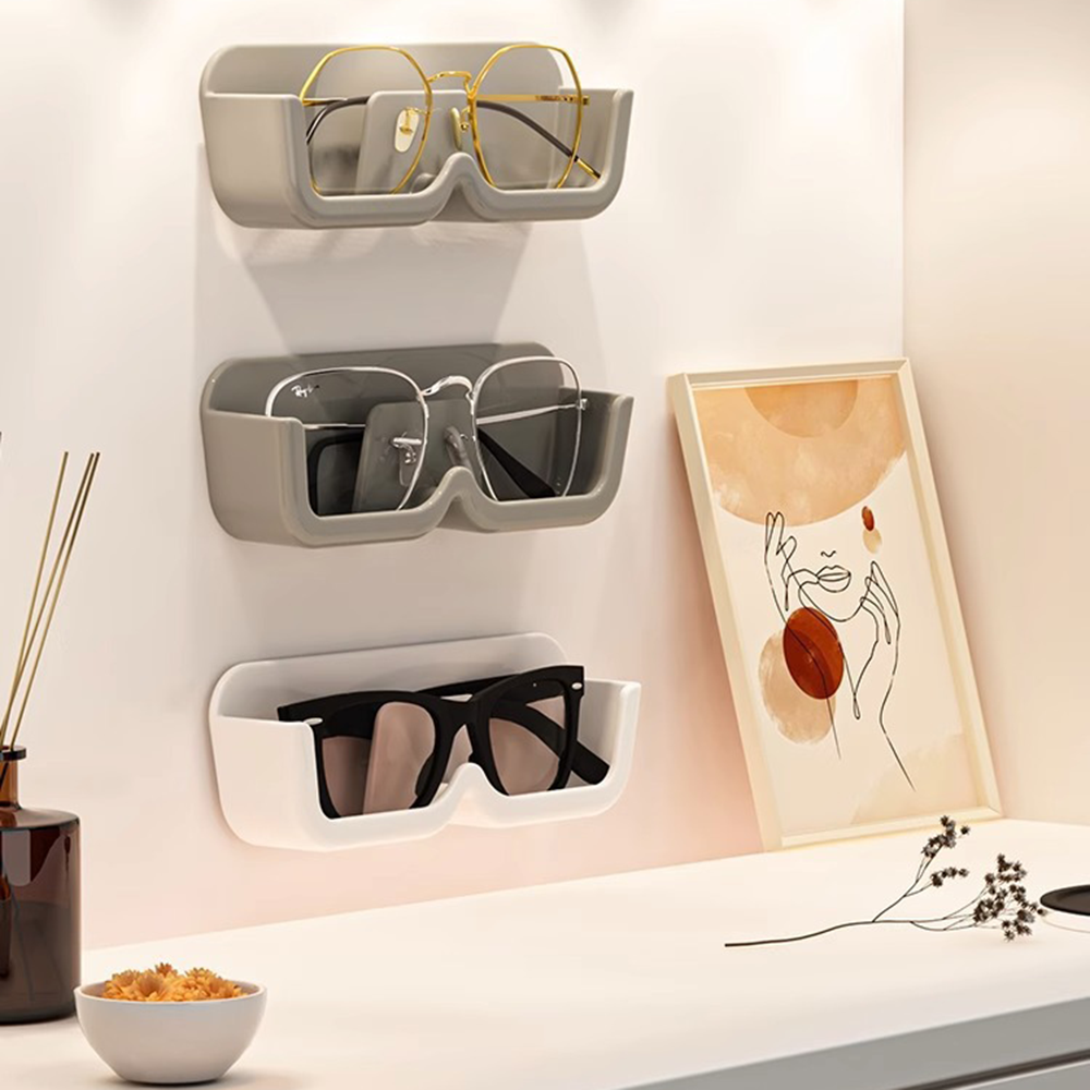 Wall-Mounted Glasses Holder - Adhesive Eyewear Organizer Storage Rack