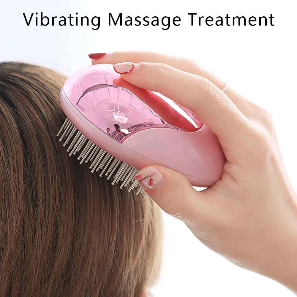 Portable Electric Ionic Hairbrush – Anti-Static Smoothing Hair Brush for Frizz-Free Shine