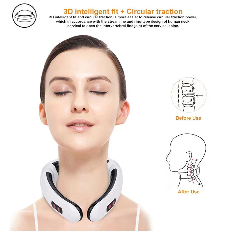 Electric Pulse Back & Neck Massager – Far Infrared Heating Pain Relief & Relaxation Tool