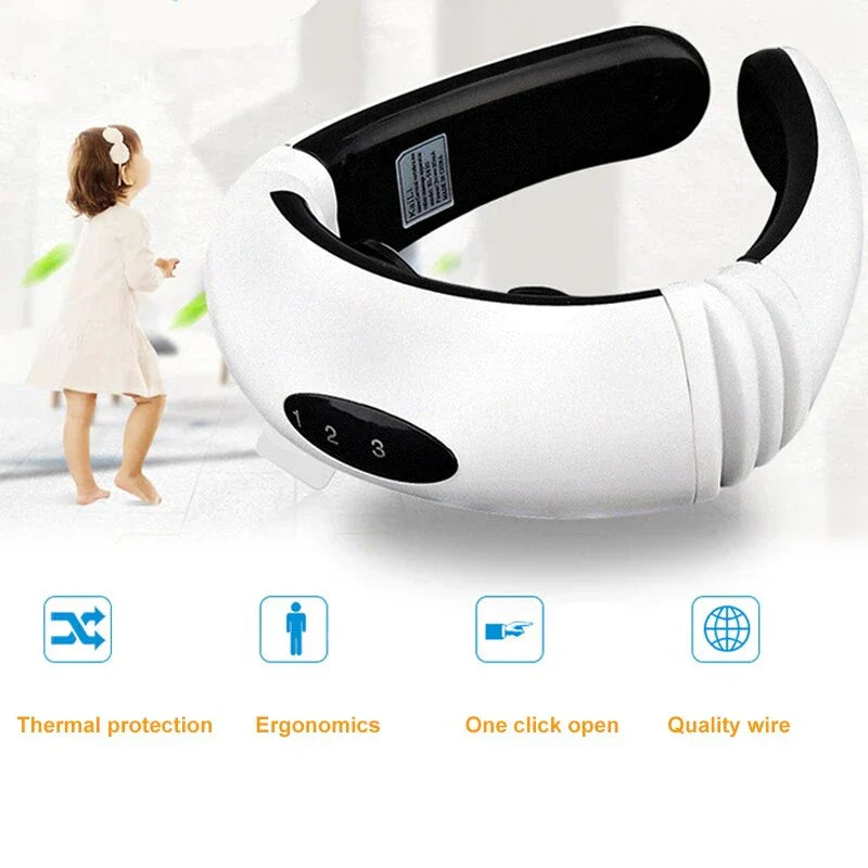Electric Pulse Back & Neck Massager – Far Infrared Heating Pain Relief & Relaxation Tool