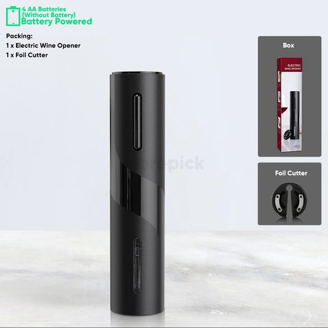 Automatic Electric Wine Bottle Opener – Rechargeable Corkscrew with Foil Cutter Kit