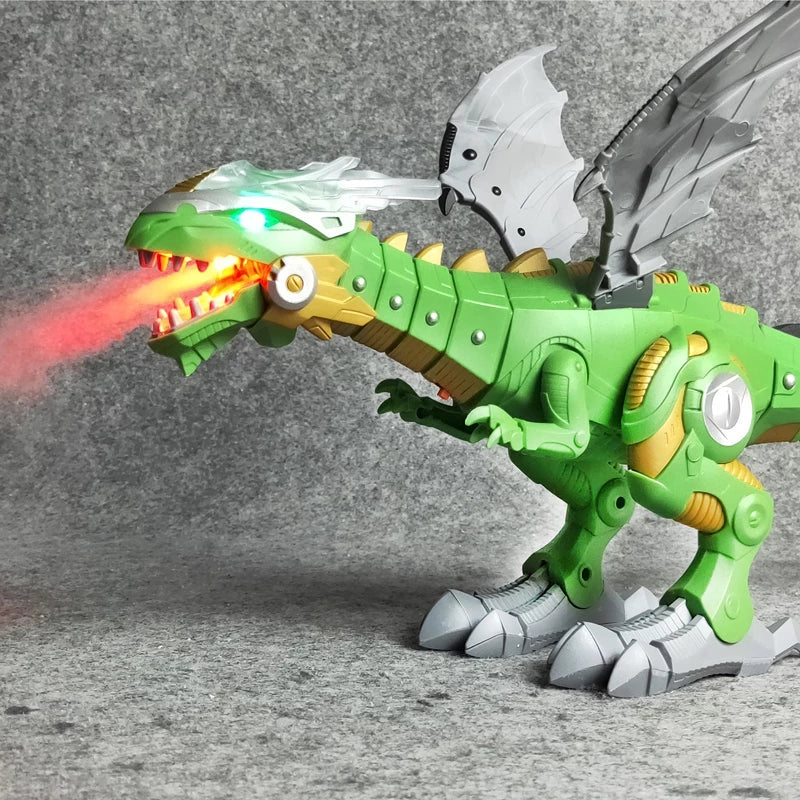 Electric Walking Spray Dinosaur Robot Toy – Mist Breathing, Glowing Eyes & Realistic Sounds | Kids Gift Ages 3+