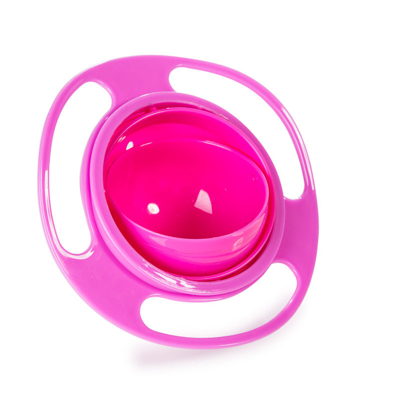 360° Rotatable Baby Feeding Bowl – Spill-Proof Gyro Bowl with Lid & Handles
