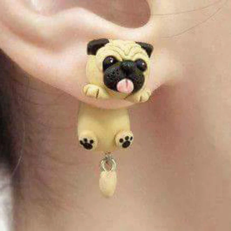 Cute 3D Cat Polymer Clay Handmade Earrings – Lightweight Cartoon Animal Stud Earrings for Women & Girls