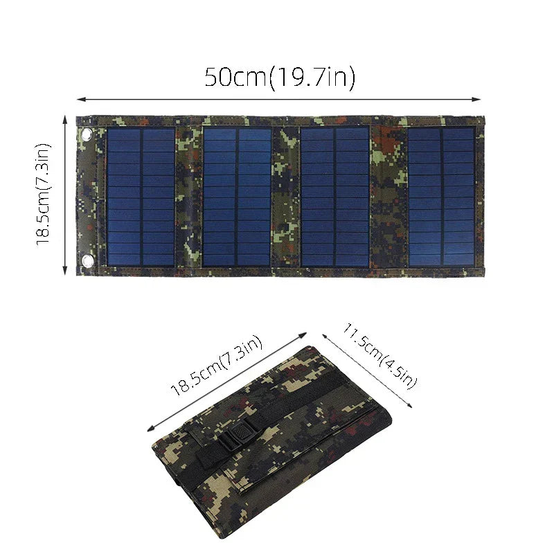 Foldable 20W Solar Panel Power Bank – Waterproof USB Solar Charger for Camping, Hiking & Outdoor Adventures