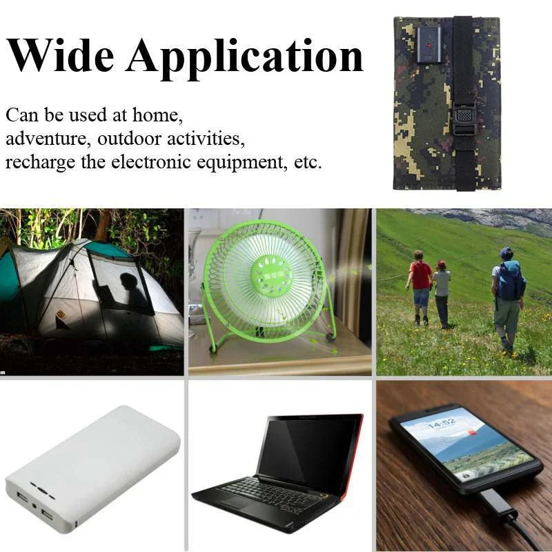 Foldable 20W Solar Panel Power Bank – Waterproof USB Solar Charger for Camping, Hiking & Outdoor Adventures