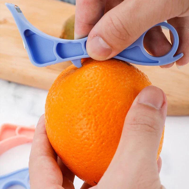 Stainless Steel Fruit Peeler & Cutter – Apple, Kiwi, Orange & Vegetable Slicer