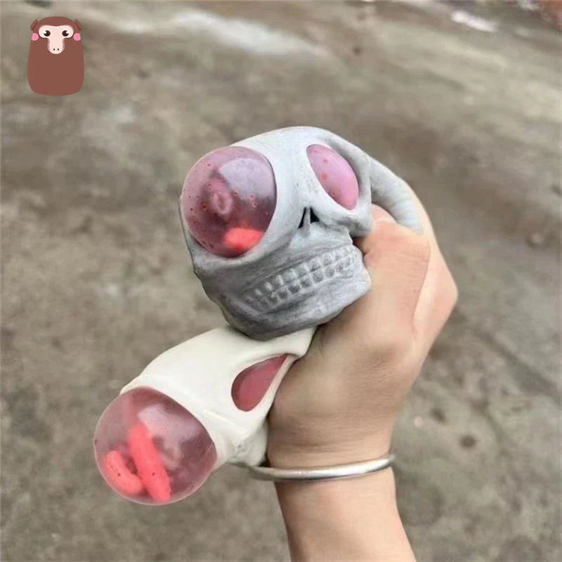 Gothic Skull Squeeze Stress Relief Toy – Squishy Silicone Decompression Fidget