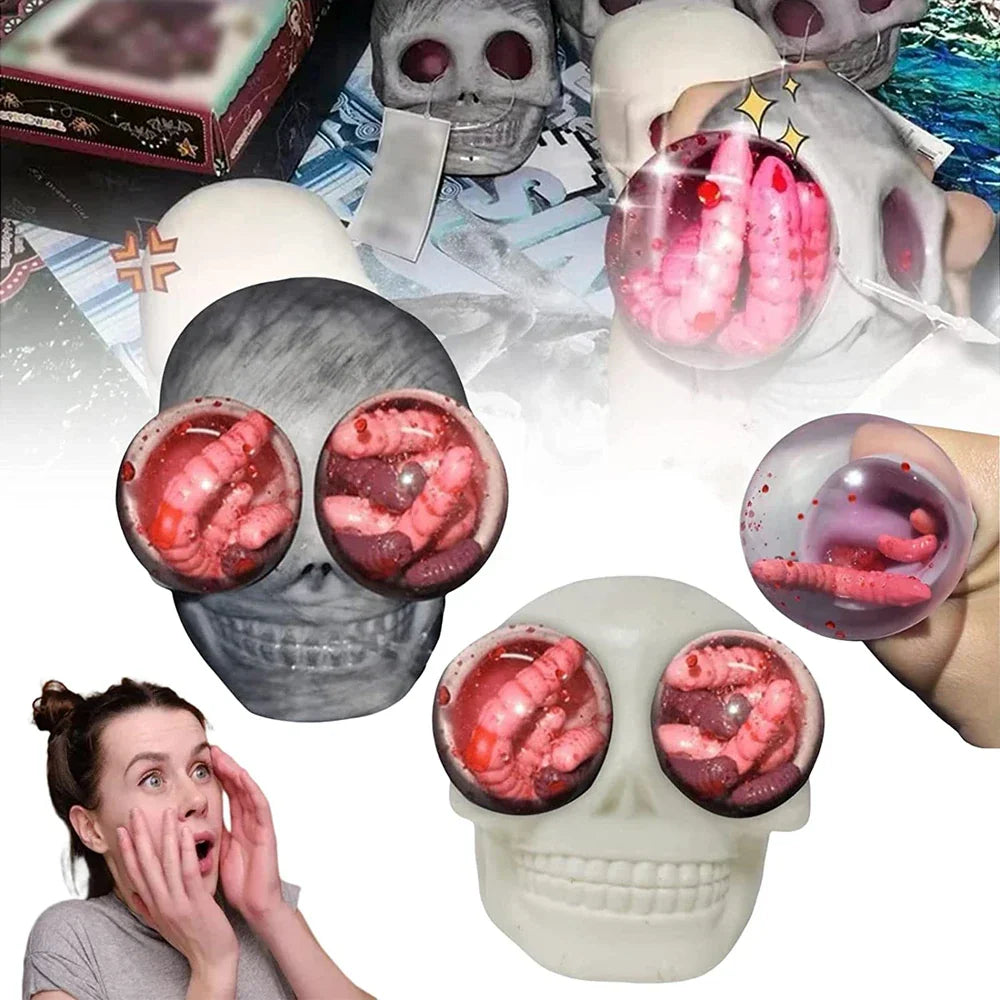 Gothic Skull Squeeze Stress Relief Toy – Squishy Silicone Decompression Fidget