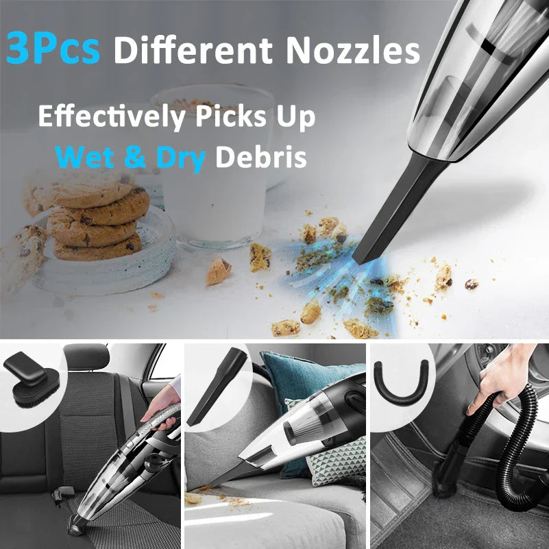 Wireless Handheld Car Vacuum Cleaner – Powerful Suction Cordless Mini Hoover for Car & Home
