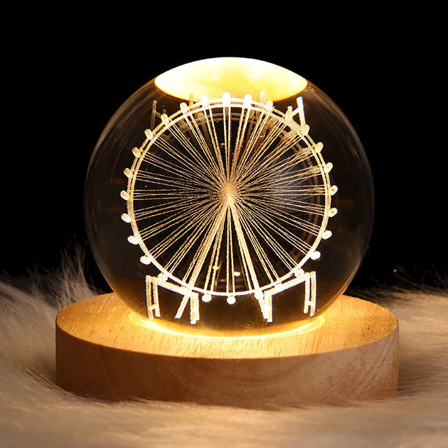 Glowing Planetary Galaxy Astronaut Crystal Ball Night Light